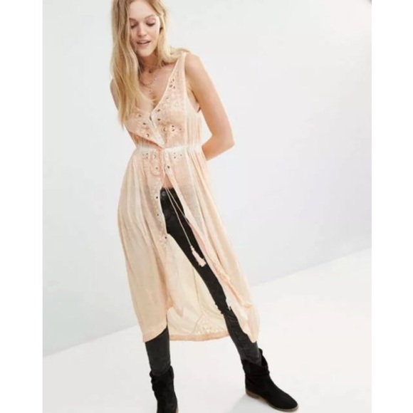 Free People Riptide Maxi Sleeveless Blouse Cutwork - Picture 2 of 11